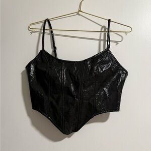 Black Shiny Corset Top